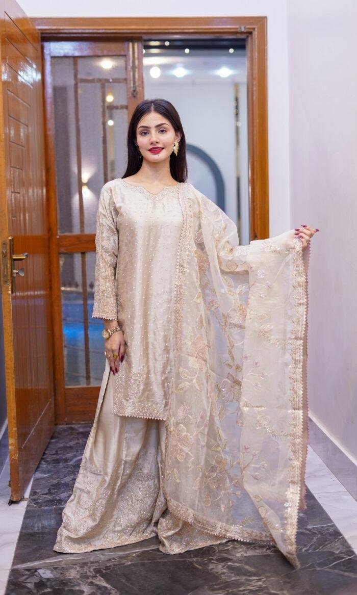 Champagne Gold Shalmoz Silk Dress